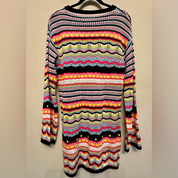 Vibrant & Colorful Striped Knit Sweater Large - Picture 4 of 5